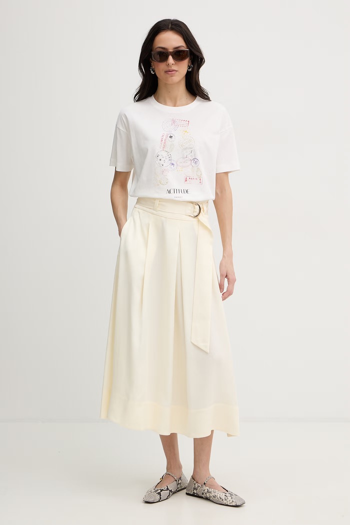 Twinset Sukňa s rozparkom 261TP2533 žltá SS26