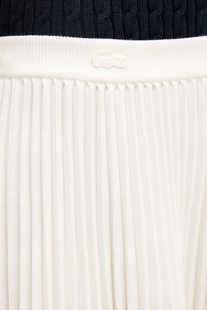 Lacoste plisovaná sukně s viskózou béžová JF9865