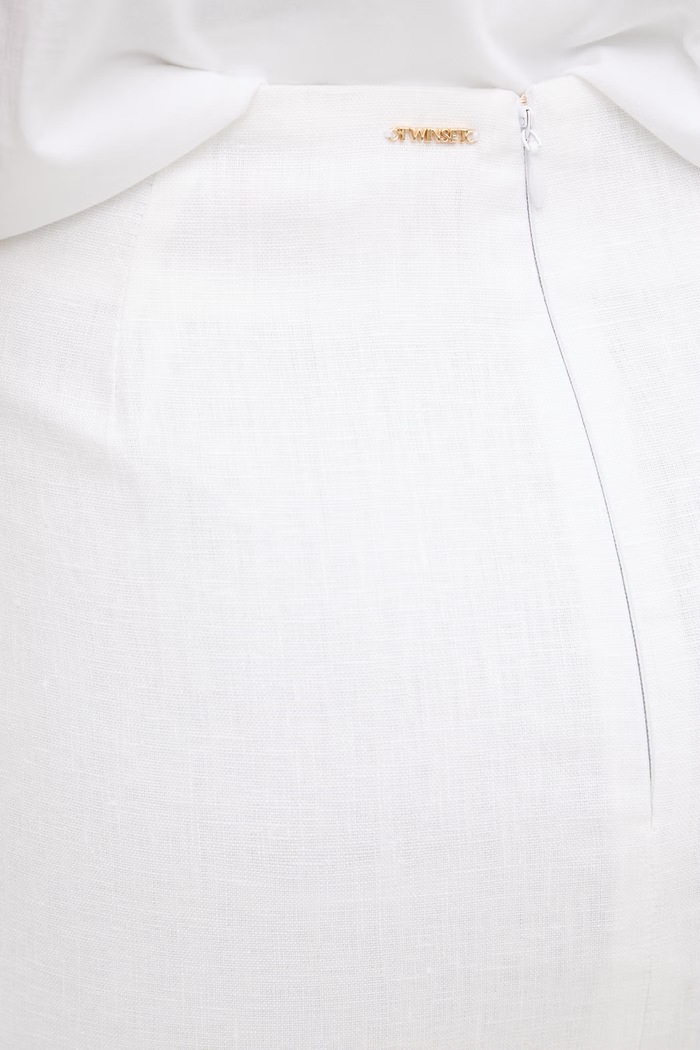 Twinset sukně lněná 261TT2185 bílá
