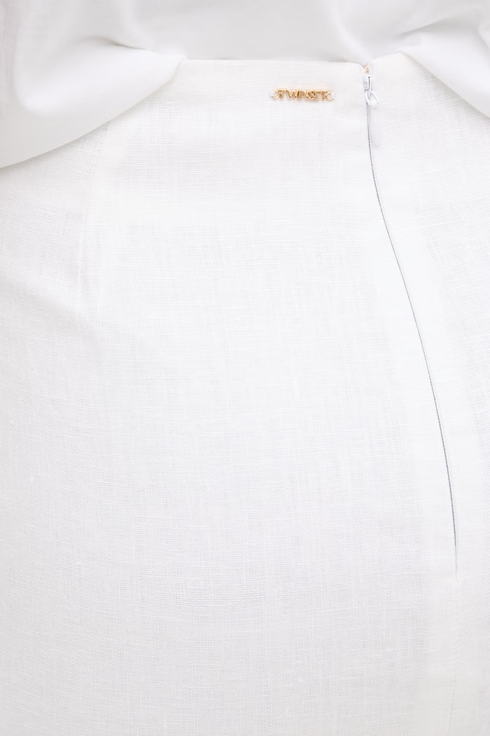Twinset sukně lněná 261TT2185 bílá