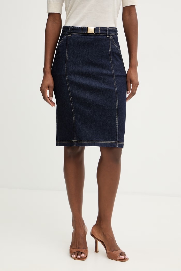 Luisa Spagnoli Fustă denim Tennista bleumarin 542818