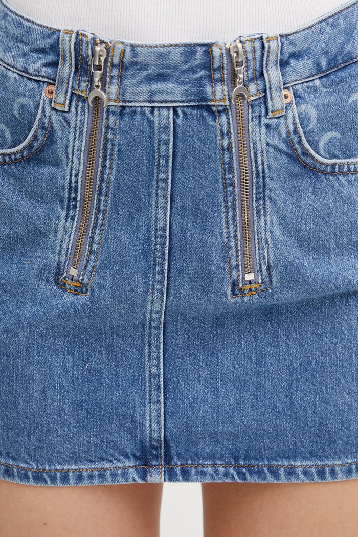 Marine Serre gonna in jeans blu WSK135ACDEN0002