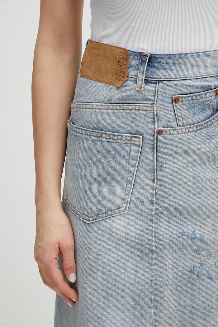 MM6 Maison Margiela spódnica jeansowa niebieski S52MI0016.M30055.962