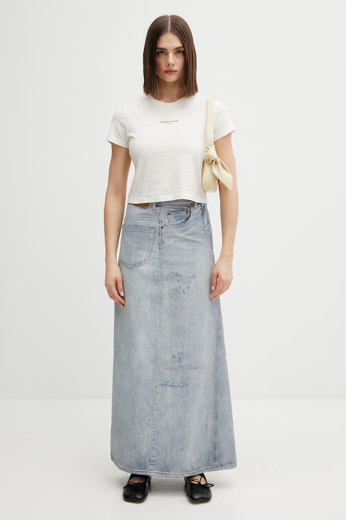MM6 Maison Margiela spódnica jeansowa S52MI0016.M30055.962 niebieski