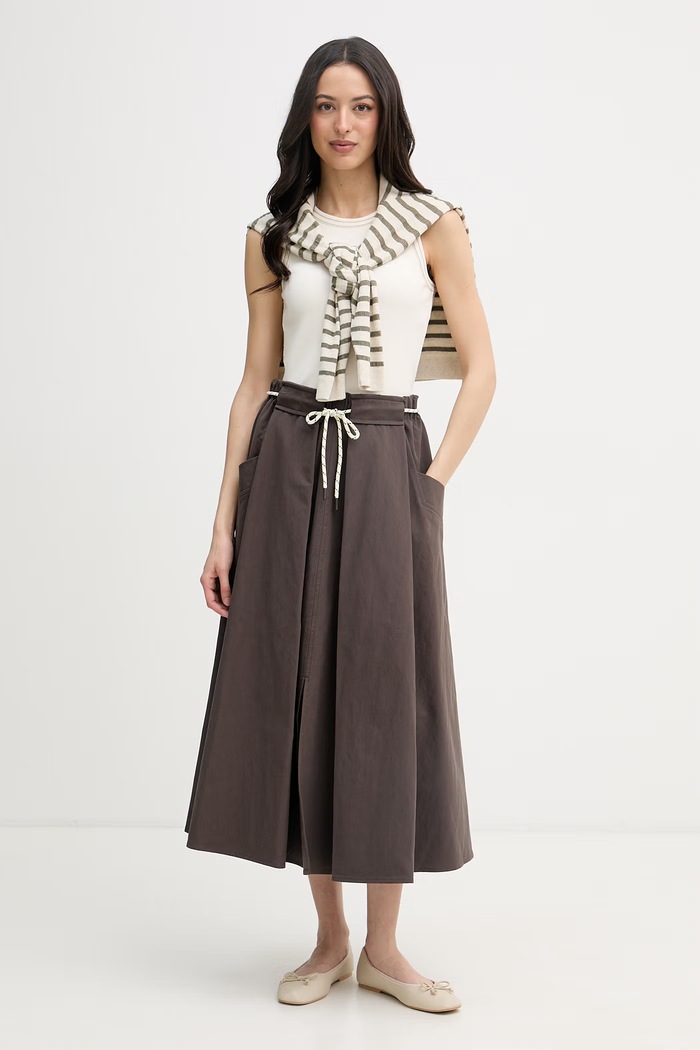 United Colors of Benetton spódnica trapezowa 4RKGD005R brązowy SS26