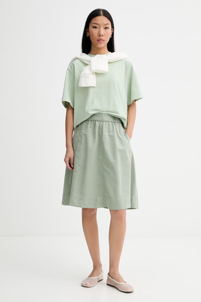 Marc O'Polo fustă cu bumbac 5000013065 verde SS26