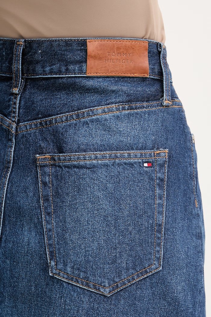 Tommy Hilfiger sukňa rifľová tmavomodrá WW0WW49669
