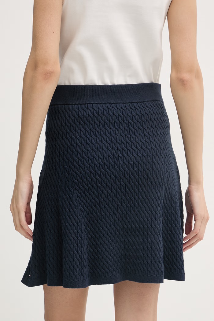 Oblečenie Tommy Hilfiger sukňa s bavlnou WW0WW50725 tmavomodrá