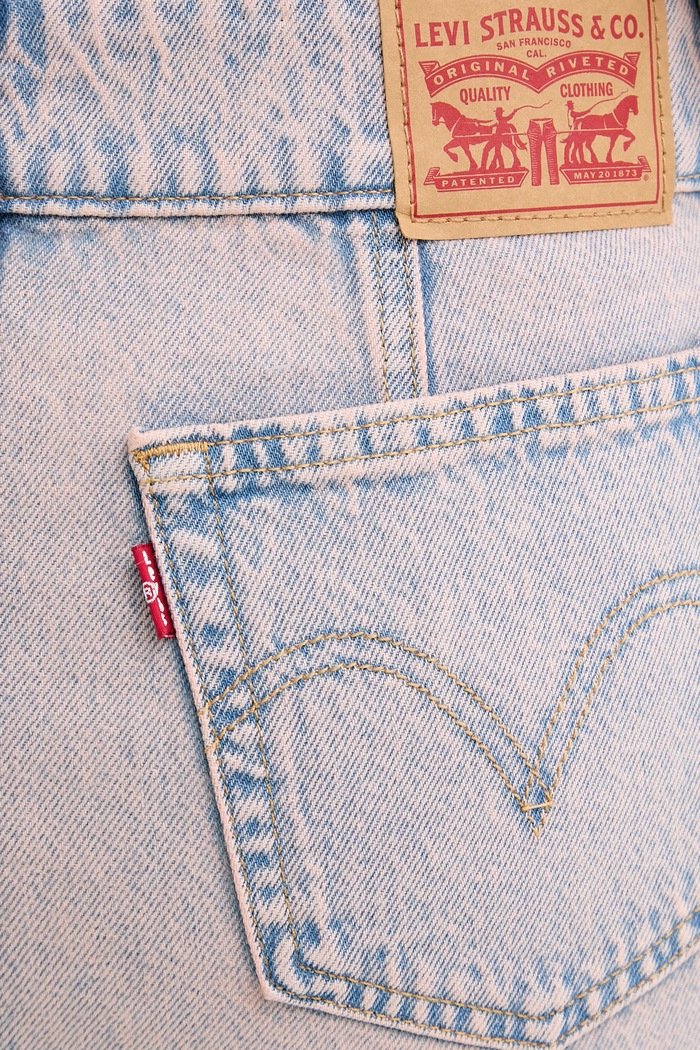 Levi's fustă jeans SUPERLOW MINI roz 003Z7.0005