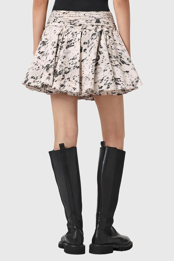 AllSaints spódnica bawełniana TULIP W003RE beżowy SS26