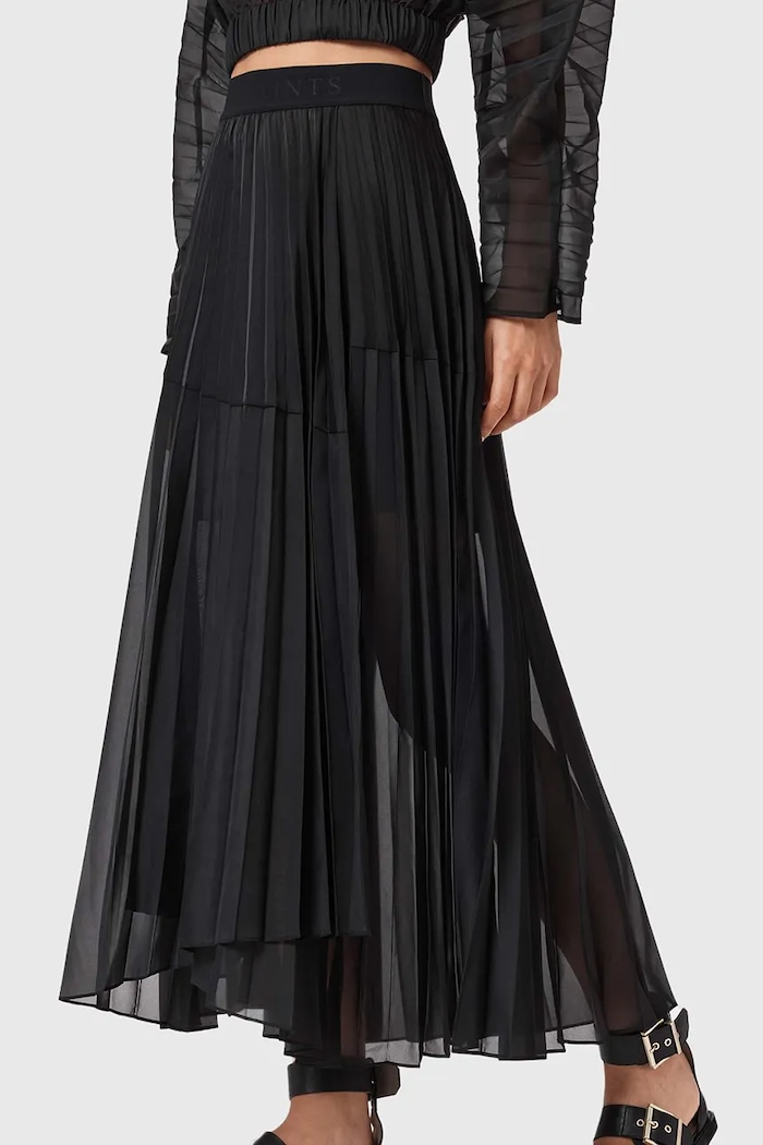 Φούστα AllSaints MICAELA W027RE μαύρο SS26