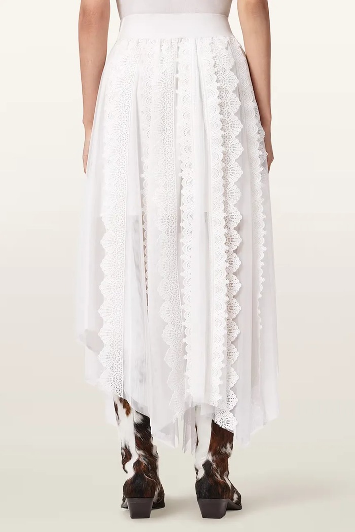 Φούστα AllSaints VASHTIE W034RE λευκό SS26