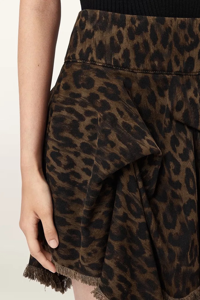 AllSaints fustă asimetrică CRISSY W048RE maro