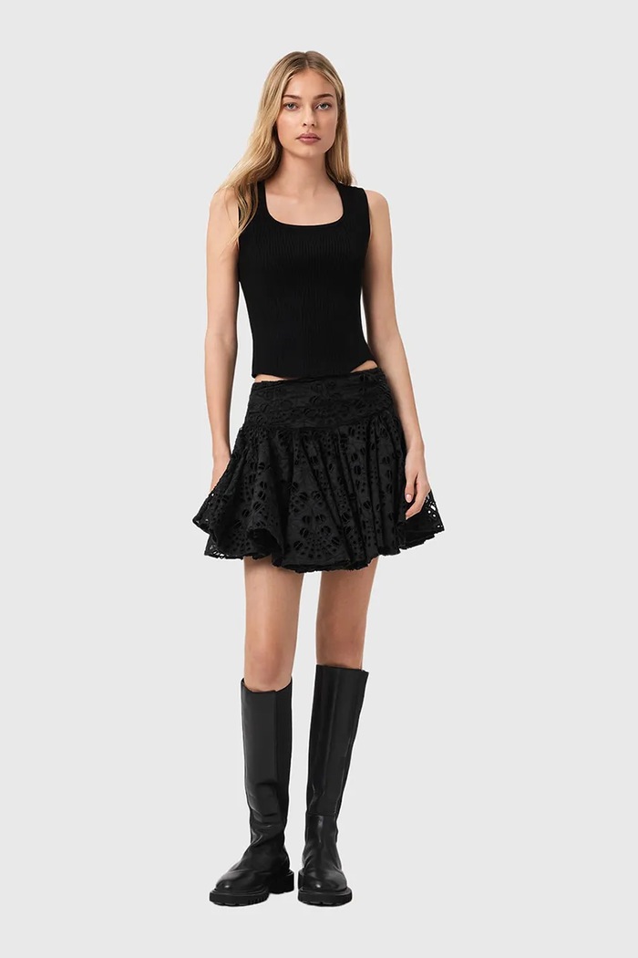 AllSaints sukňa DOTTY W063RE čierna
