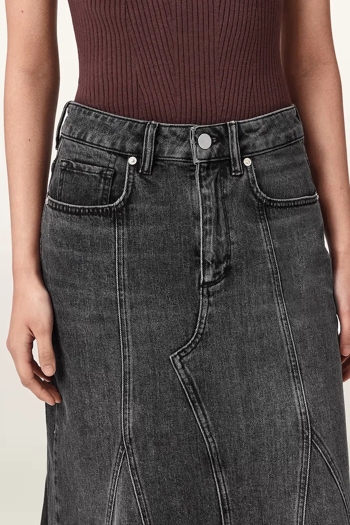 AllSaints spódnica jeansowa ALMA czarny W098RE