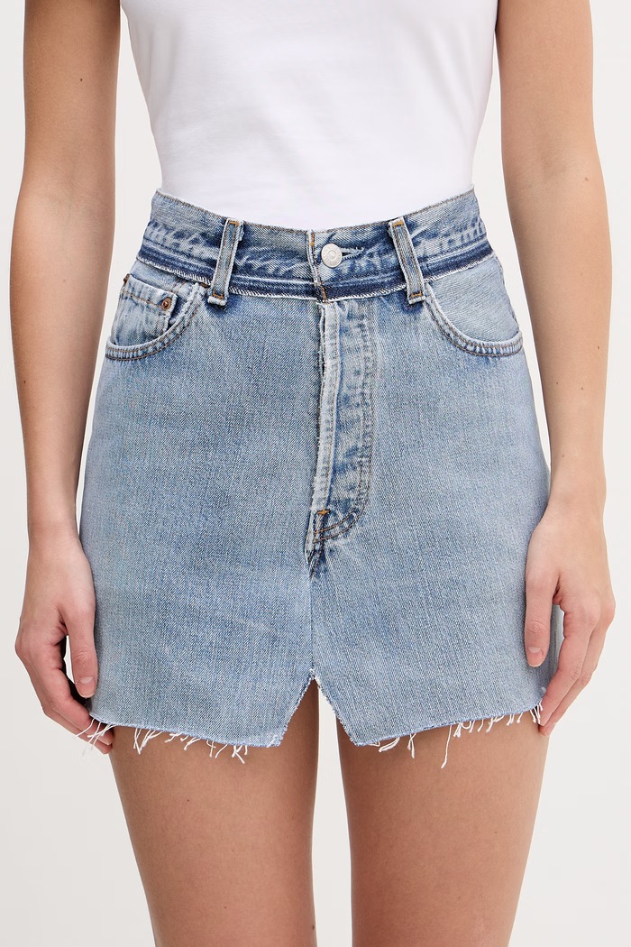 VETEMENTS spódnica jeansowa gładkie niebieski WE76DK347N3