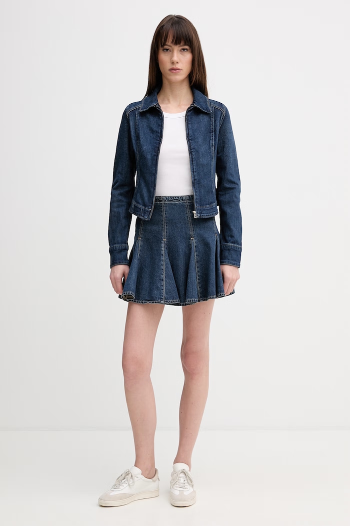 Rifľová sukňa Levi's GODET MINI 005DV tmavomodrá SS26