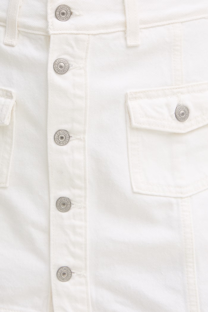 Levi's sukňa bavlnená BUTTON FRONT béžová 005NA