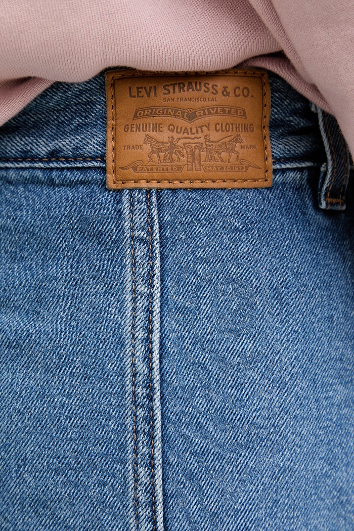 Levi's sukňa bavlnená BUTTON FRONT modrá 005NA