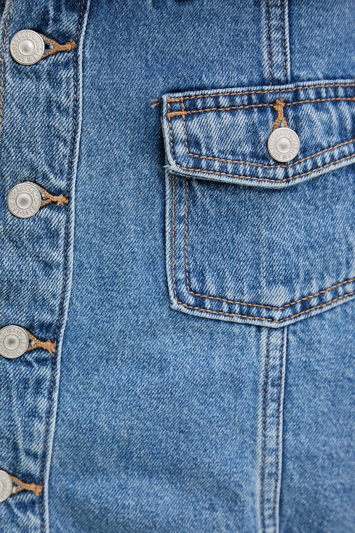 Levi's sukňa bavlnená BUTTON FRONT 005NA modrá