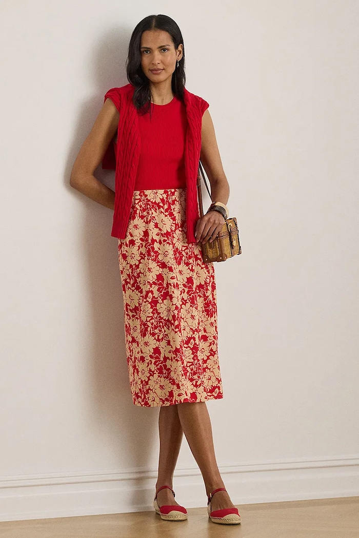 Φούστα Lauren Ralph Lauren 200P08689 κόκκινο