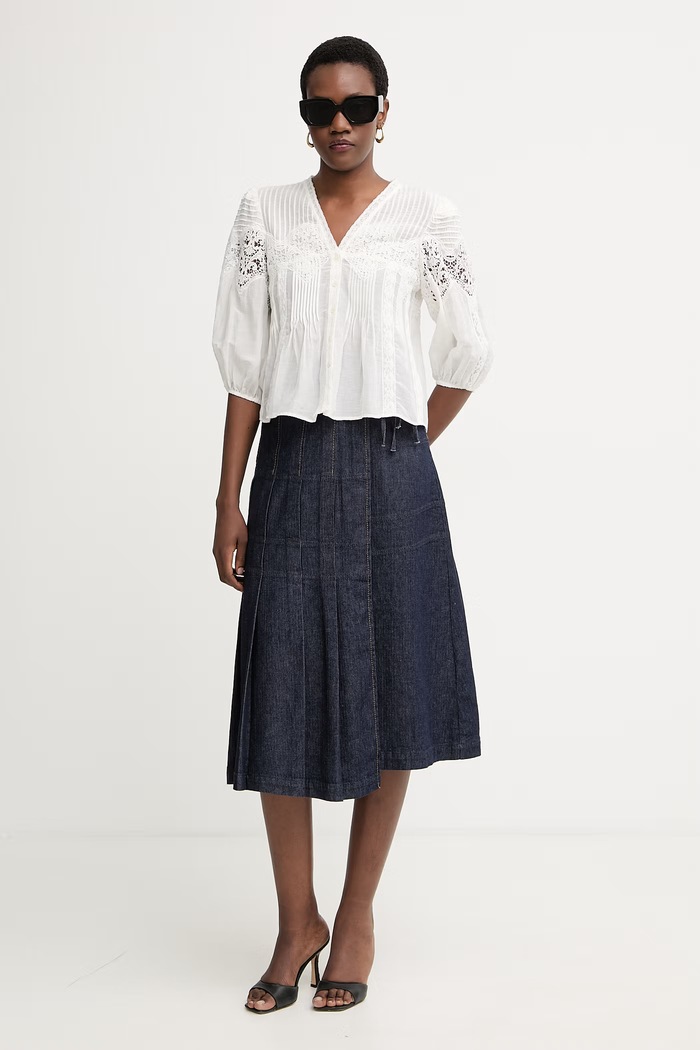 Max&Co. fustă din denim MCOPRIMO 2616101013200 bleumarin SS26