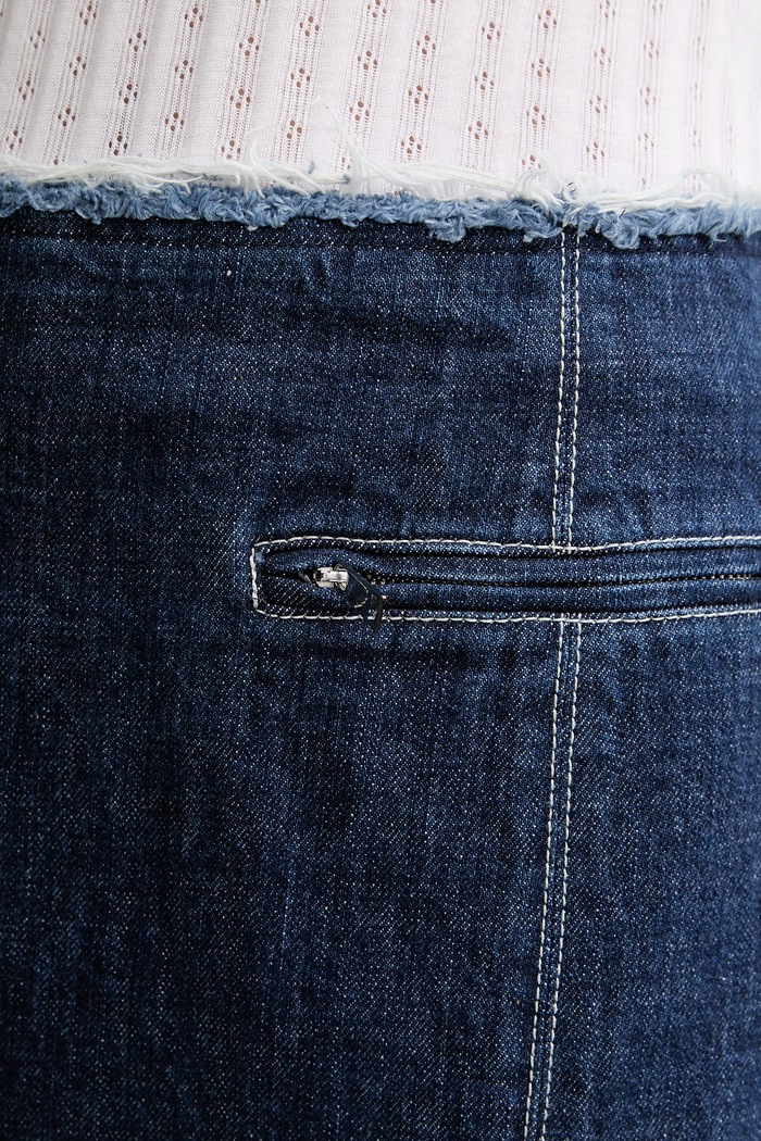 Max&Co. fustă cu crăpătură din denim MCLLUGLIO bleumarin 2618101022200