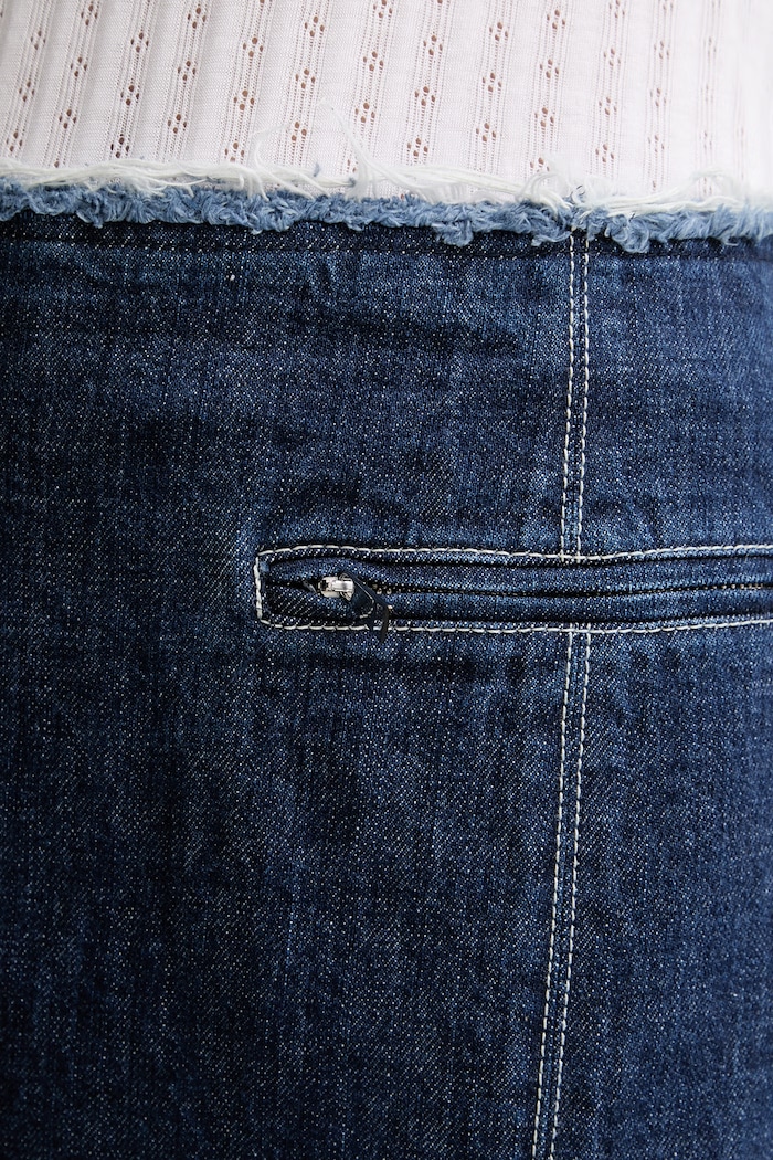 Max&Co. fustă cu crăpătură din denim MCLLUGLIO bleumarin 2618101022200