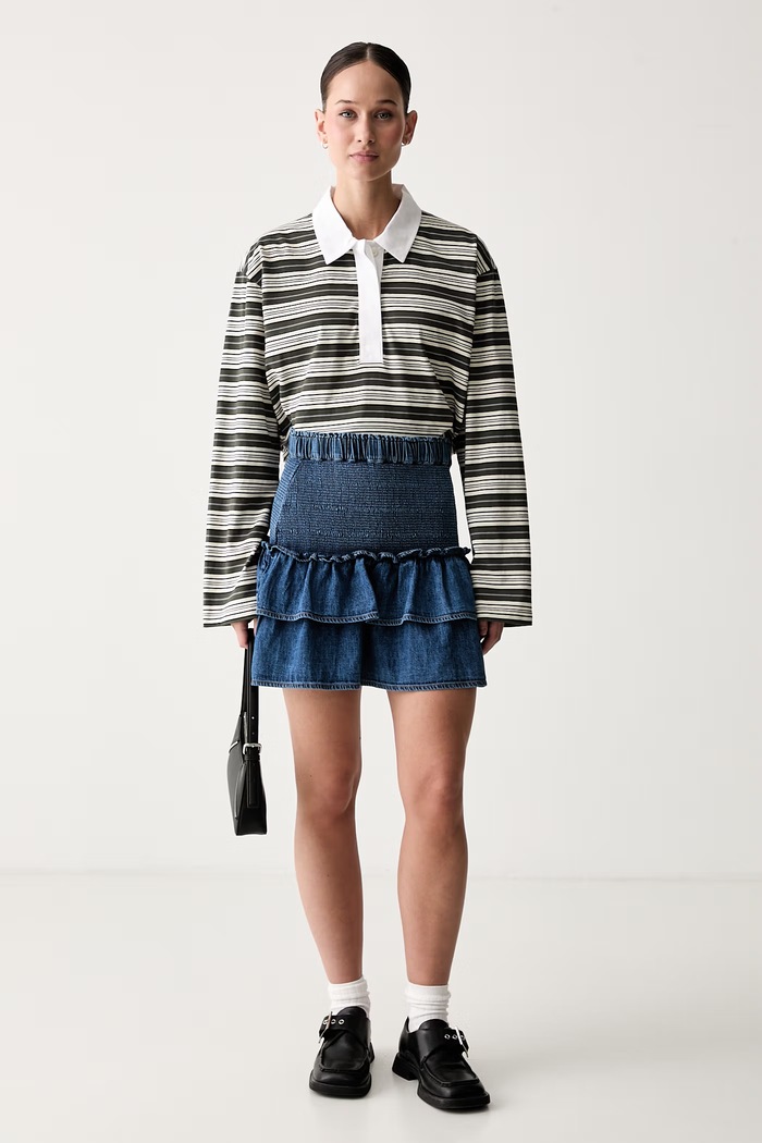 Tommy Jeans spódnica rozkloszowana jeansowa DW0DW22295 niebieski SS26