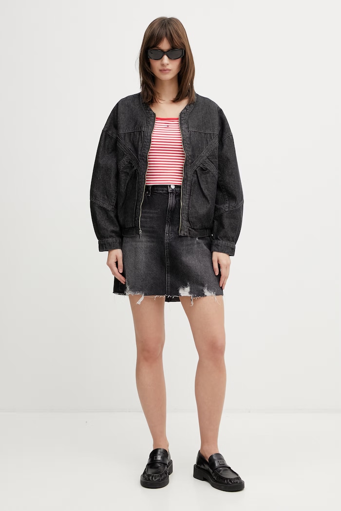 Tommy Jeans fustă din denim DW0DW22715 negru SS26