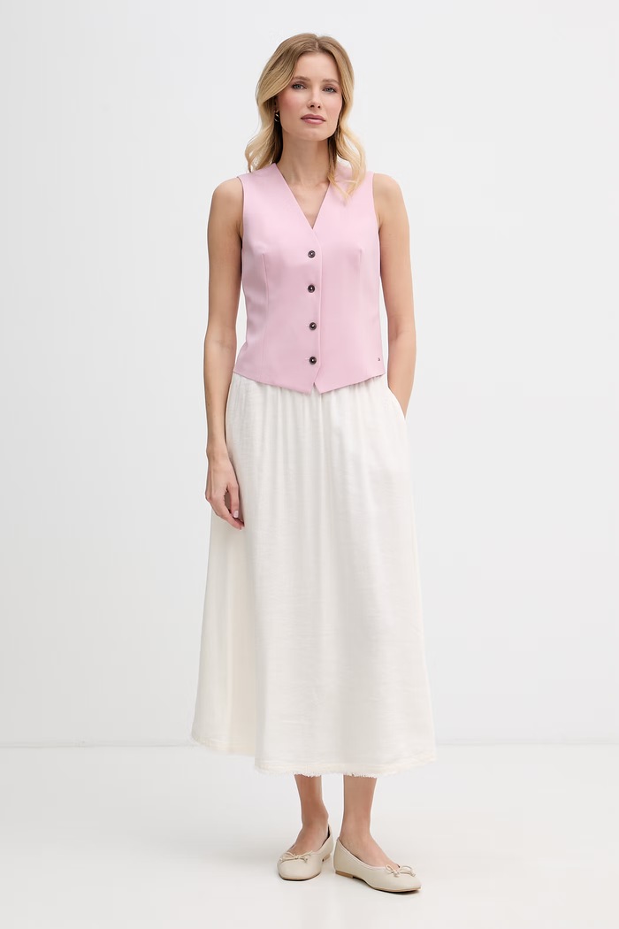 Tommy Hilfiger fustă cu in WW0WW48966 bej SS26