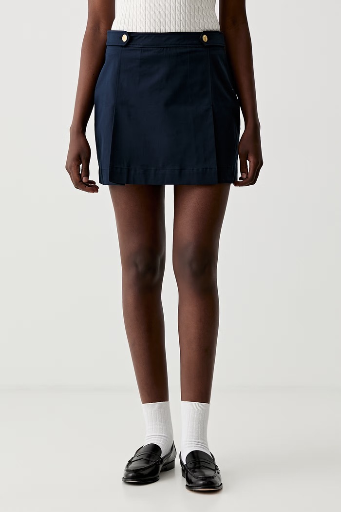 Tommy Hilfiger φούστα με βαμβάκι σκούρο μπλε WW0WW49649