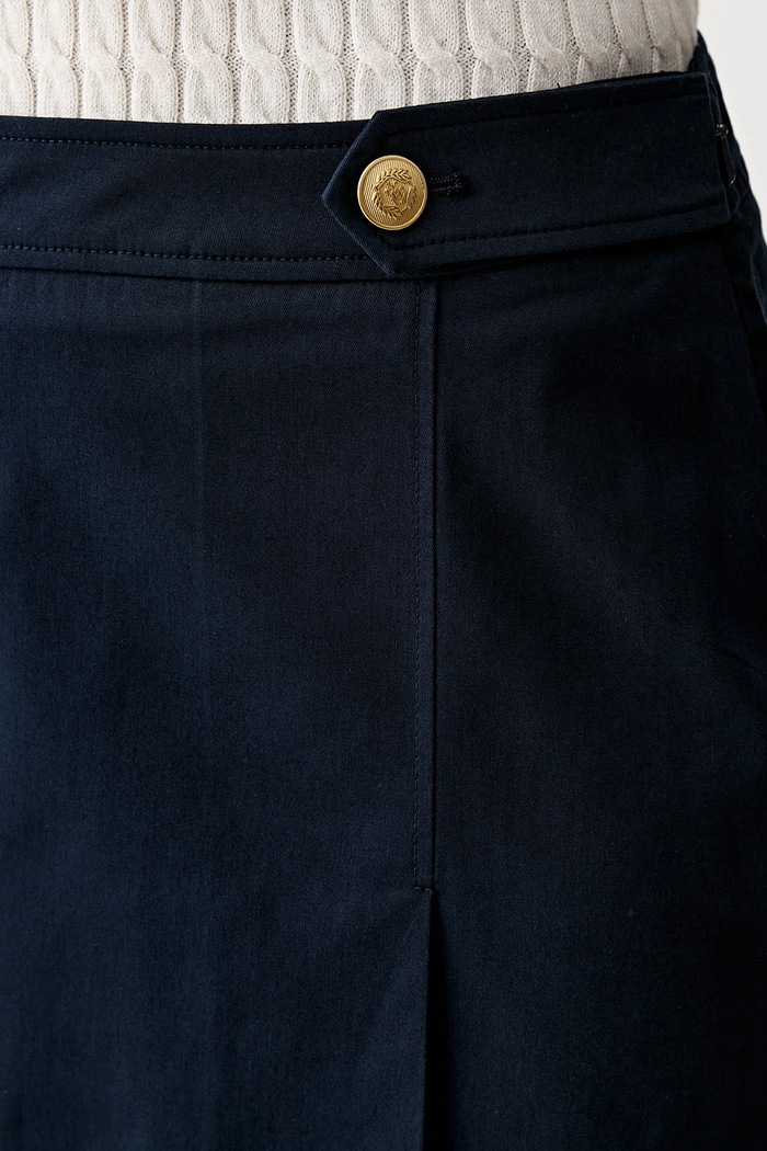 Tommy Hilfiger φούστα με βαμβάκι σκούρο μπλε WW0WW49649