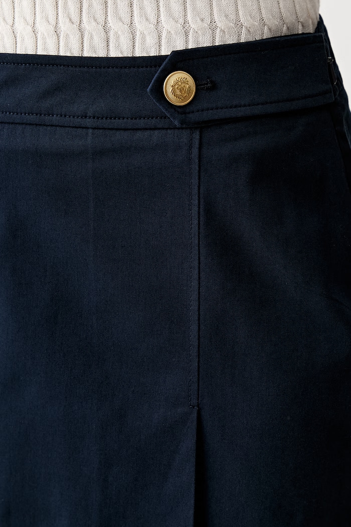 Tommy Hilfiger φούστα με βαμβάκι σκούρο μπλε WW0WW49649