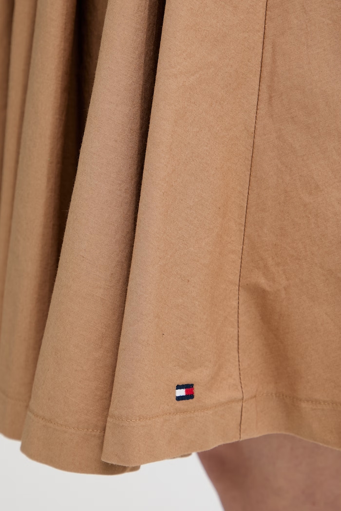 Tommy Hilfiger sukňa bavlnená hnedá WW0WW49596