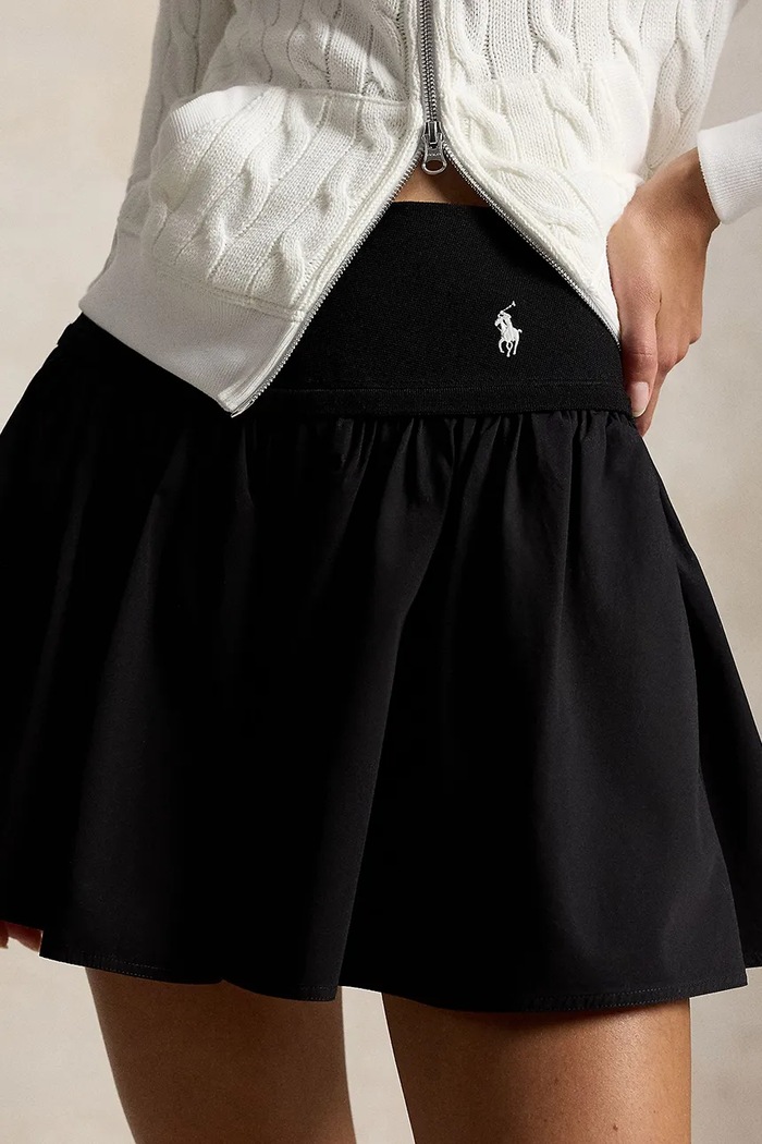Polo Ralph Lauren POPLIN-WVN-SKIRT спідниця бавовняна чорний 211A12965001