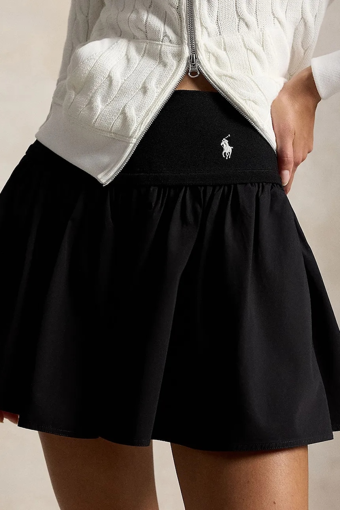 Polo Ralph Lauren POPLIN-WVN-SKIRT спідниця бавовняна чорний 211A12965001