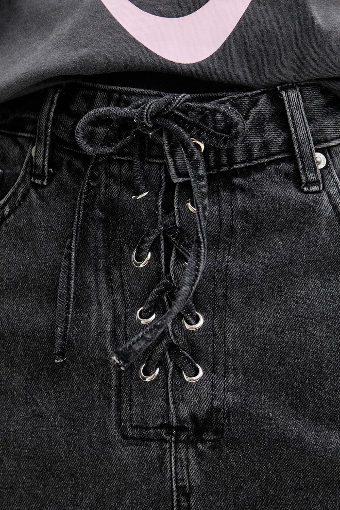 Karl Lagerfeld Jeans sukňa rifľová sivá B2W12021