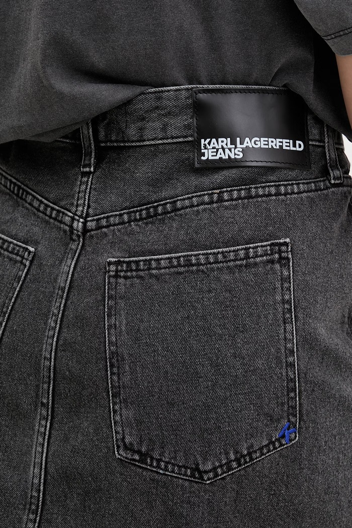 Karl Lagerfeld Jeans sukňa rifľová B2W12021 sivá