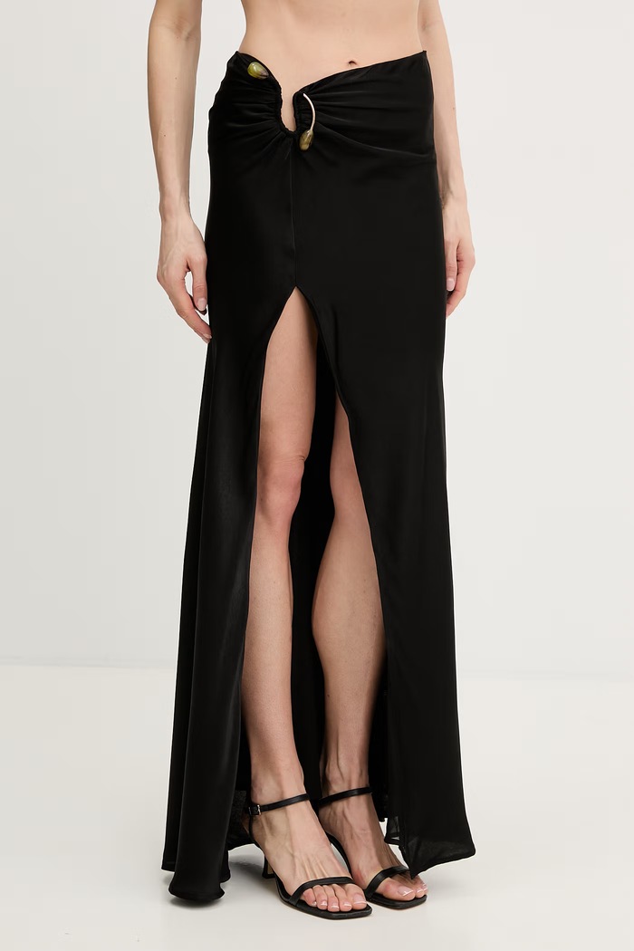 Bardot sukňa s rozparkom s elastanom čierna 60329SB