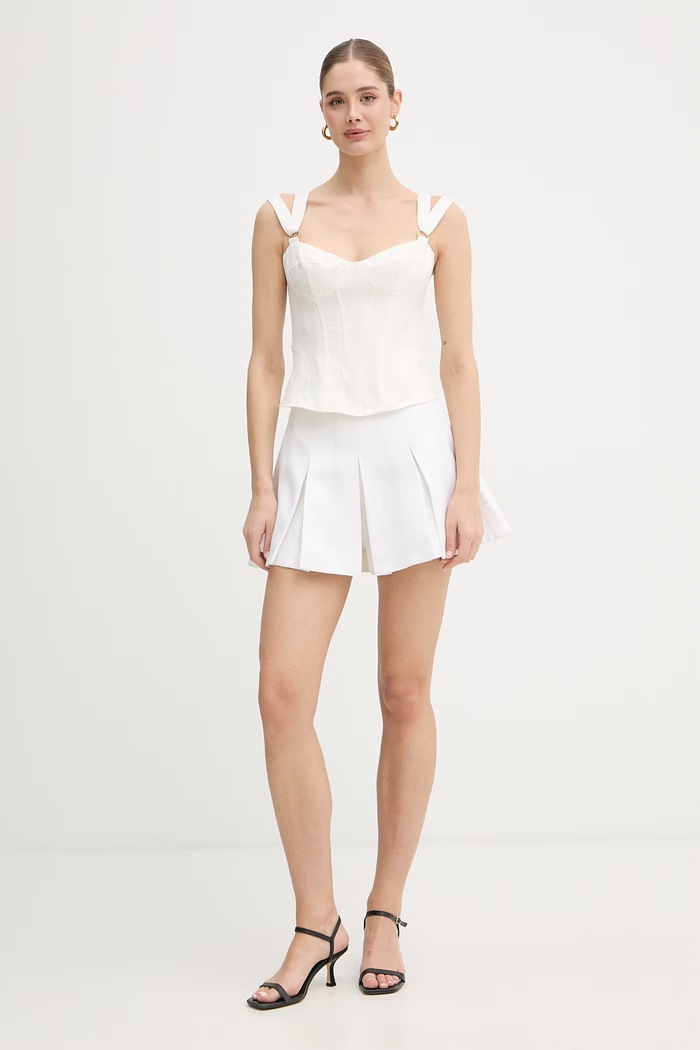 Bardot spódnicospodnie lniane 59836PB2 beżowy SS26