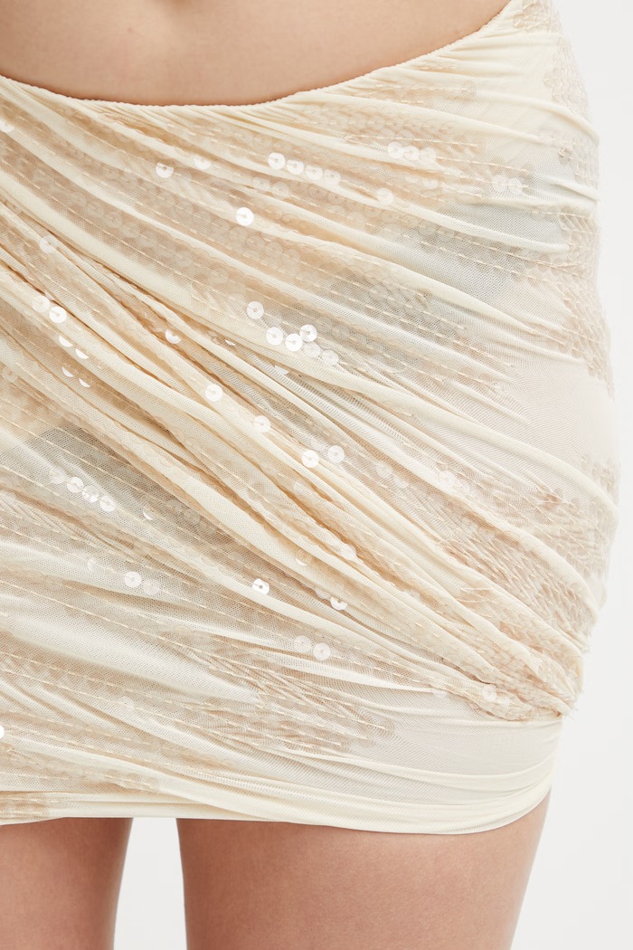 Rick Owens Lilies sukňa Luna béžová LI01F7309.TUSM21