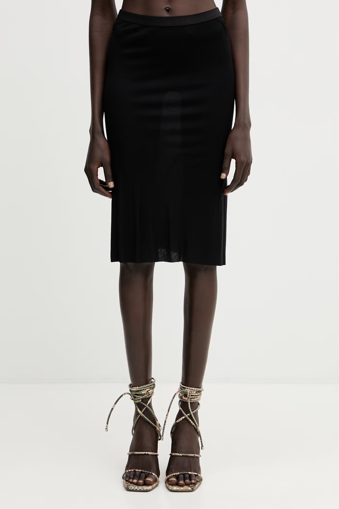 Rick Owens Lilies sukňa z viskózy čierna LI01F7321.RV