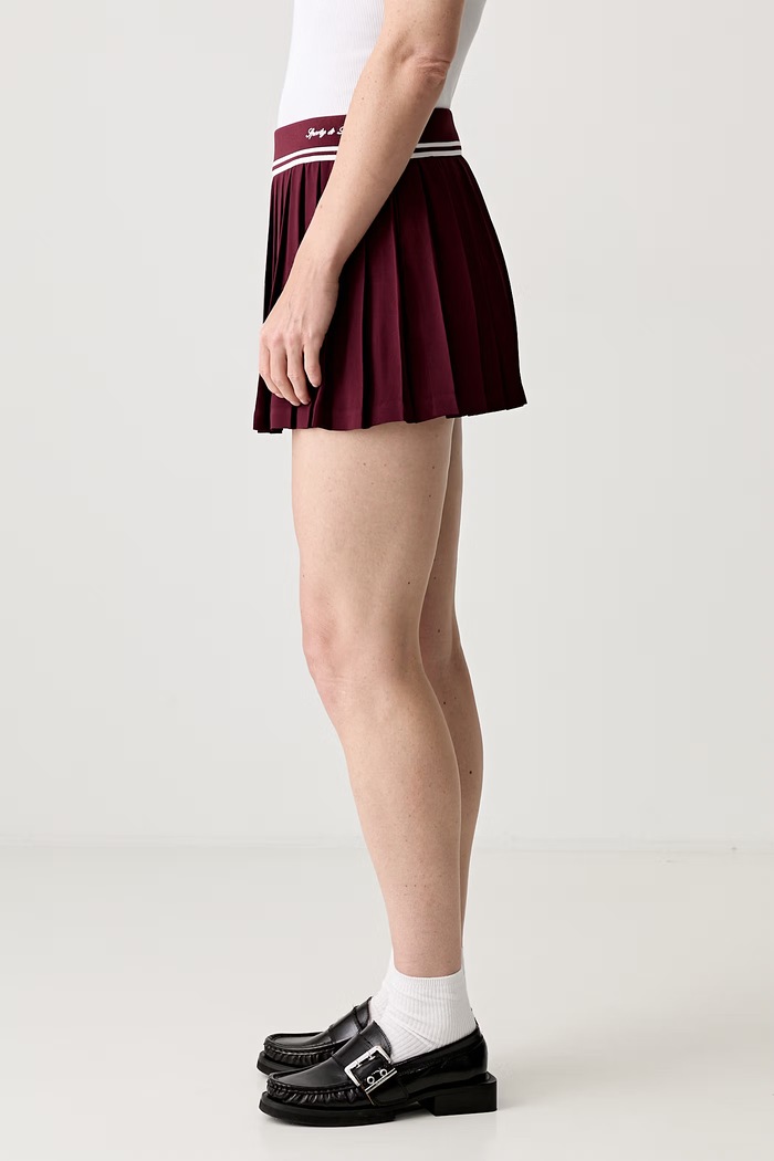 Sporty & Rich Abigail spódnica plisowana z wiskozą SK01275326RE02 bordowy SS26