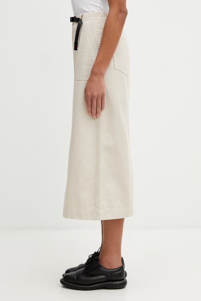 Gramicci LONG BAKER SKIRT φούστα με σκίσιμο από βαμβάκι G3SW.SK069. μπεζ SS26