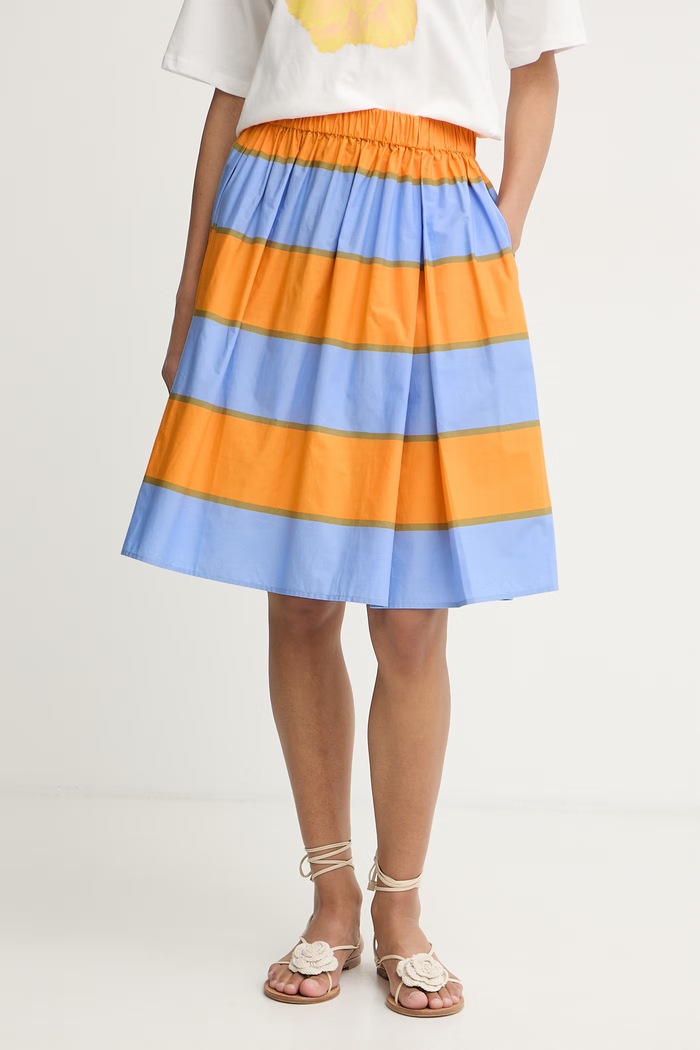 Marimekko φούστα βαμβακερή πορτοκαλί 095622