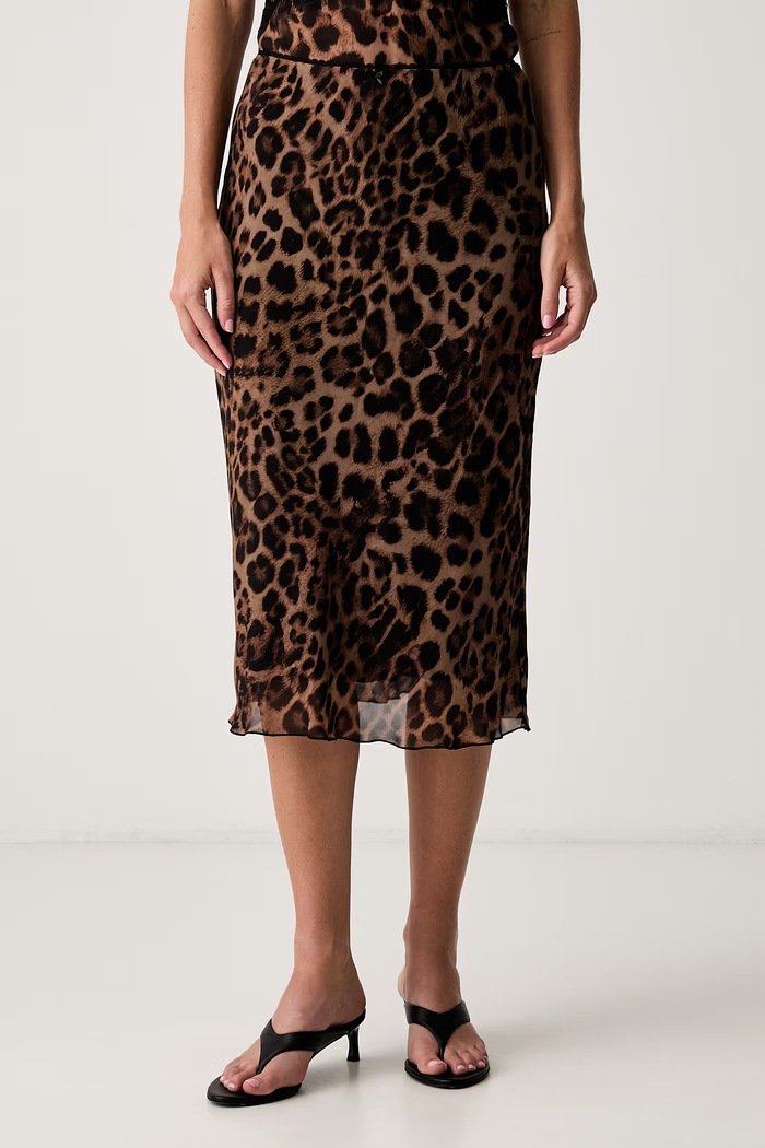 Le Privé spódnica z wiskozy GENET SKIRT LEOPARD brązowy LP00758