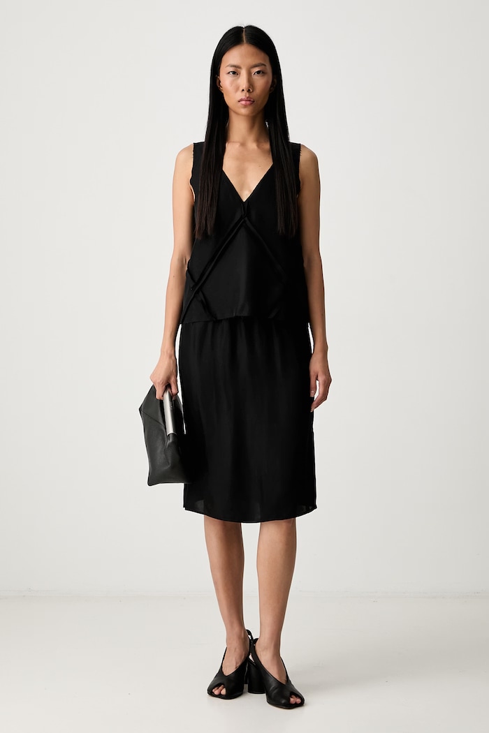 MM6 Maison Margiela spódnica z acetatem S62ME0029.M35880 czarny SS26