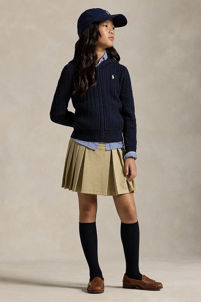 Dievčenská sukňa Polo Ralph Lauren látka béžová 313749584002