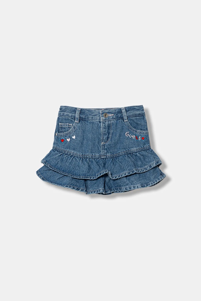 Παιδική τζιν φούστα Guess βαμβάκι μπλε K6RD00.D45E0.PPY2